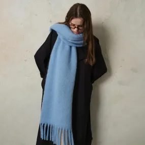 Classic Wool Blend Solid Tassel Winter Scarf for Women