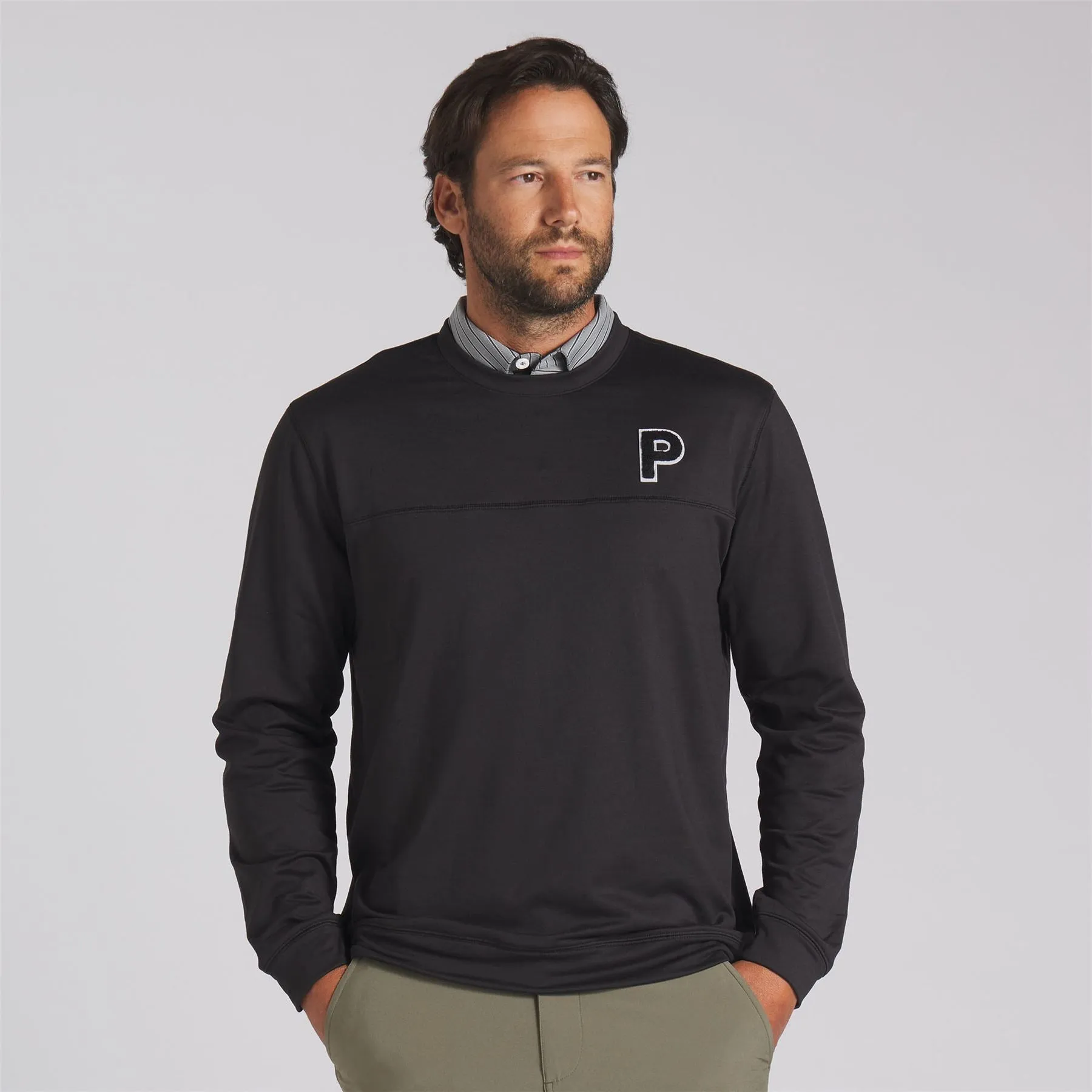 Cloudspun Patch Crew Neck Sweatshirt Black - SS24