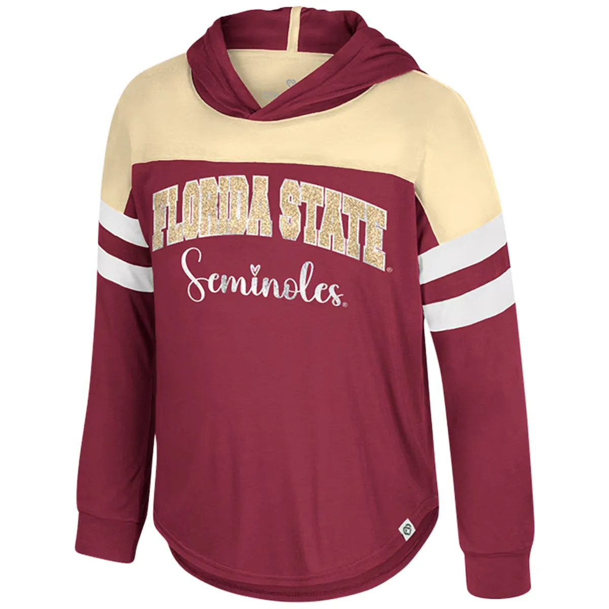 Colosseum Toddler Girl's Florida State Seminoles Long Sleeve Hooded T-shirt - Garnet/Gold/White