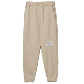 Comme Des Fuckdown Chic Beige Cotton Sweatpants with Frayed Details