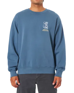 Cortex Sweatshirt in Washed Blue Pigment Dye