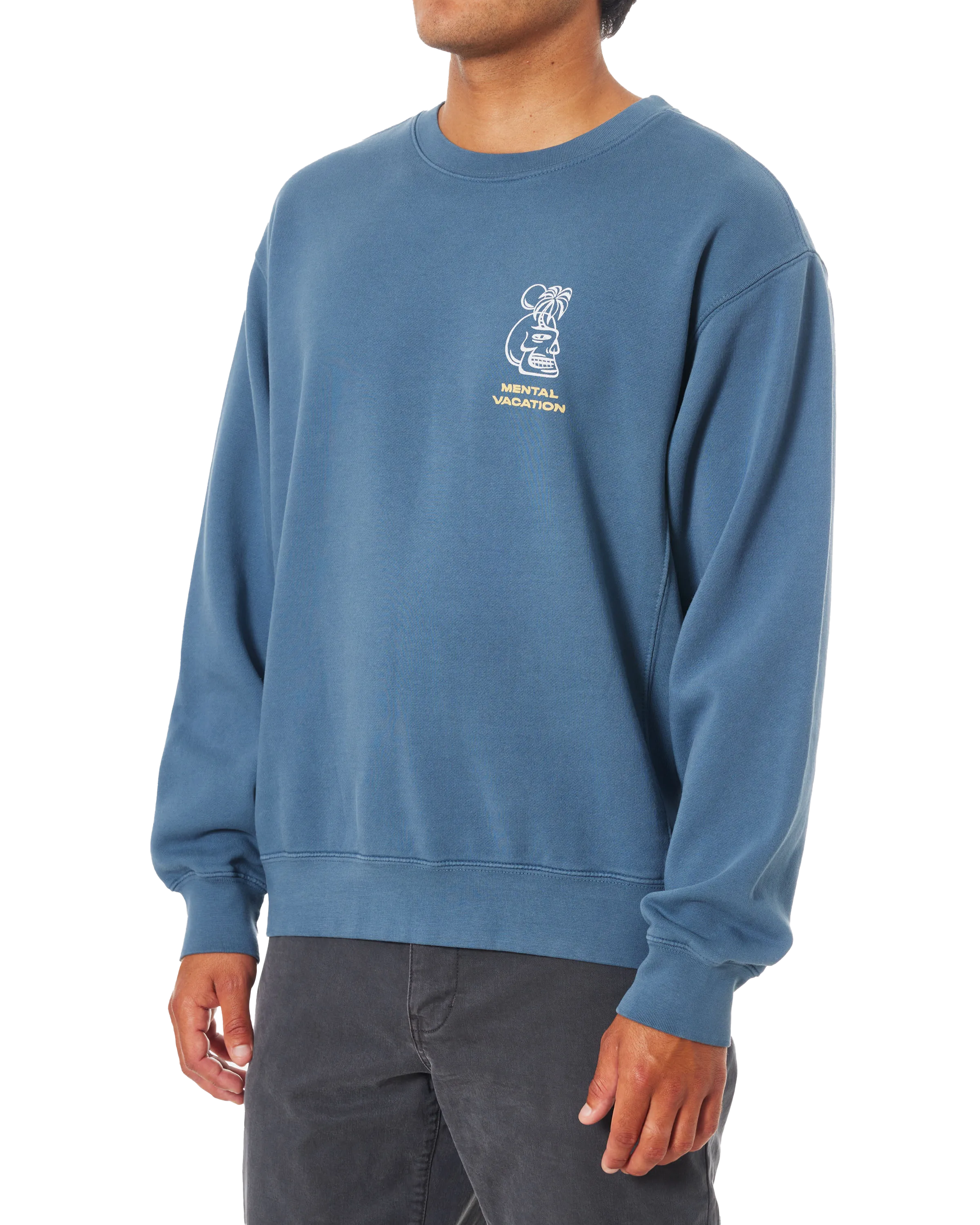 Cortex Sweatshirt in Washed Blue Pigment Dye