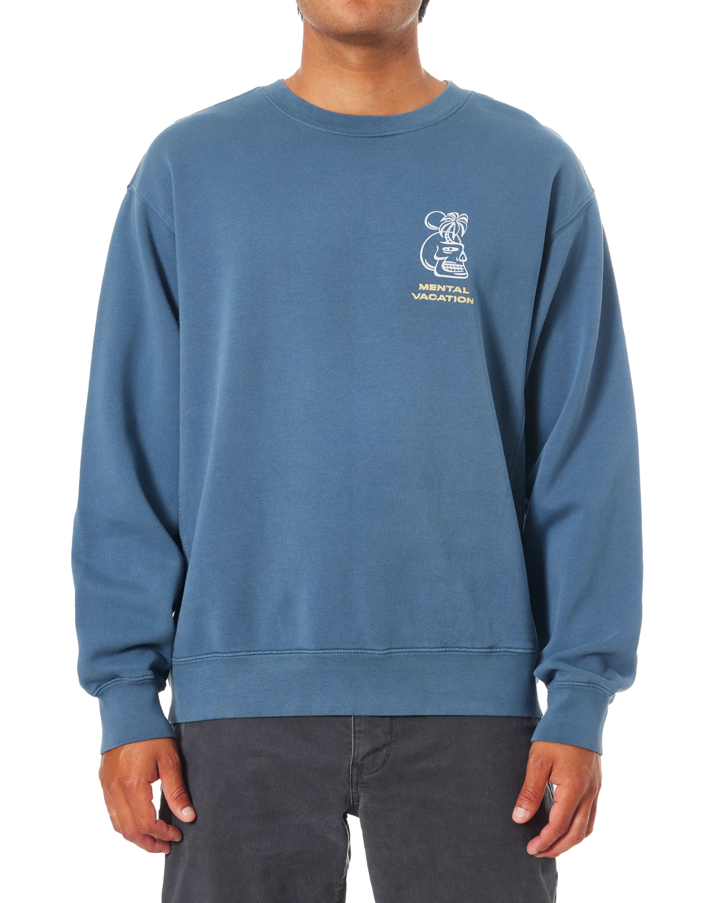 Cortex Sweatshirt in Washed Blue Pigment Dye