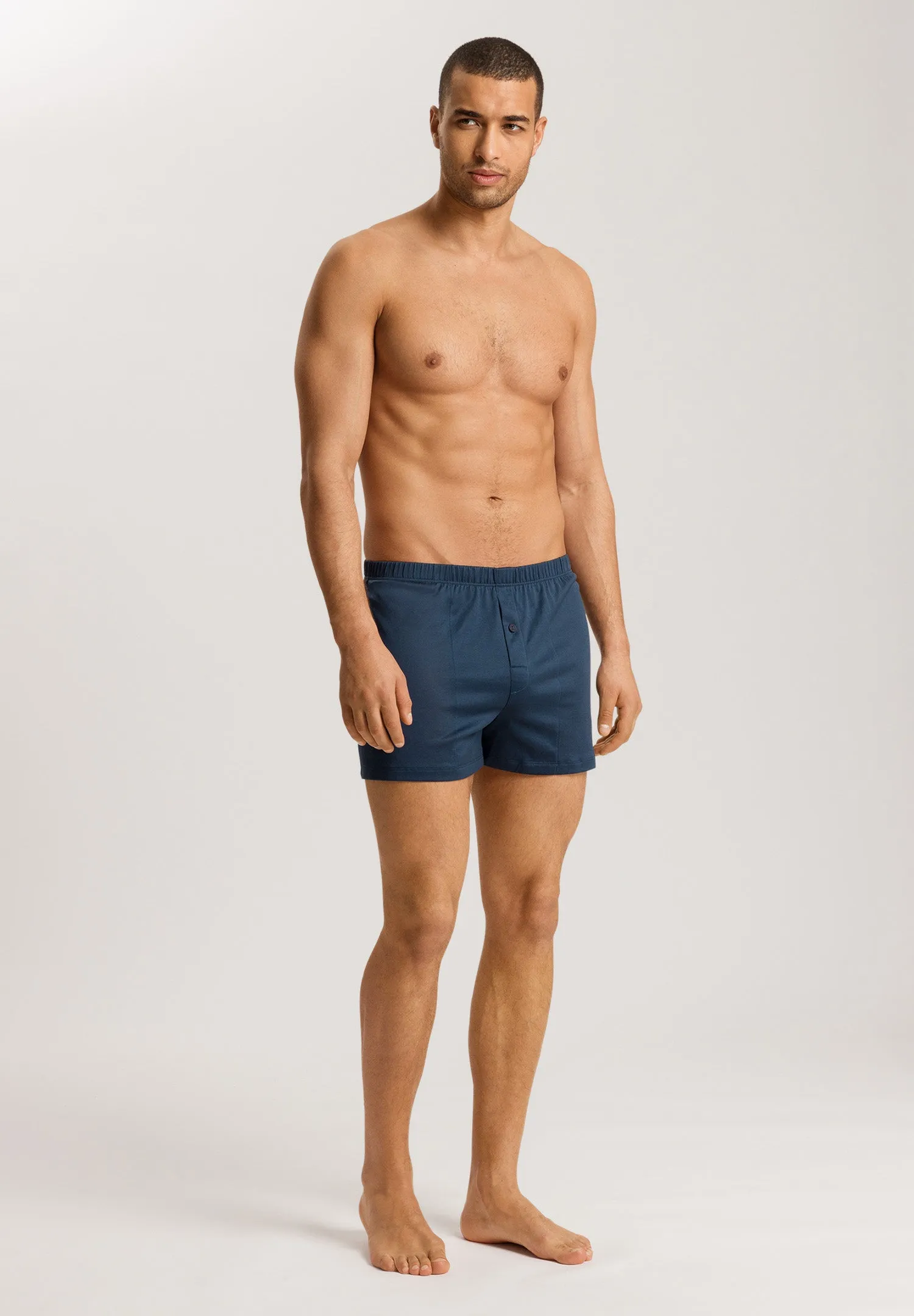 Cotton Sporty Cotton Knit Boxer With Button Fly | Midnight Sky 73505-2644