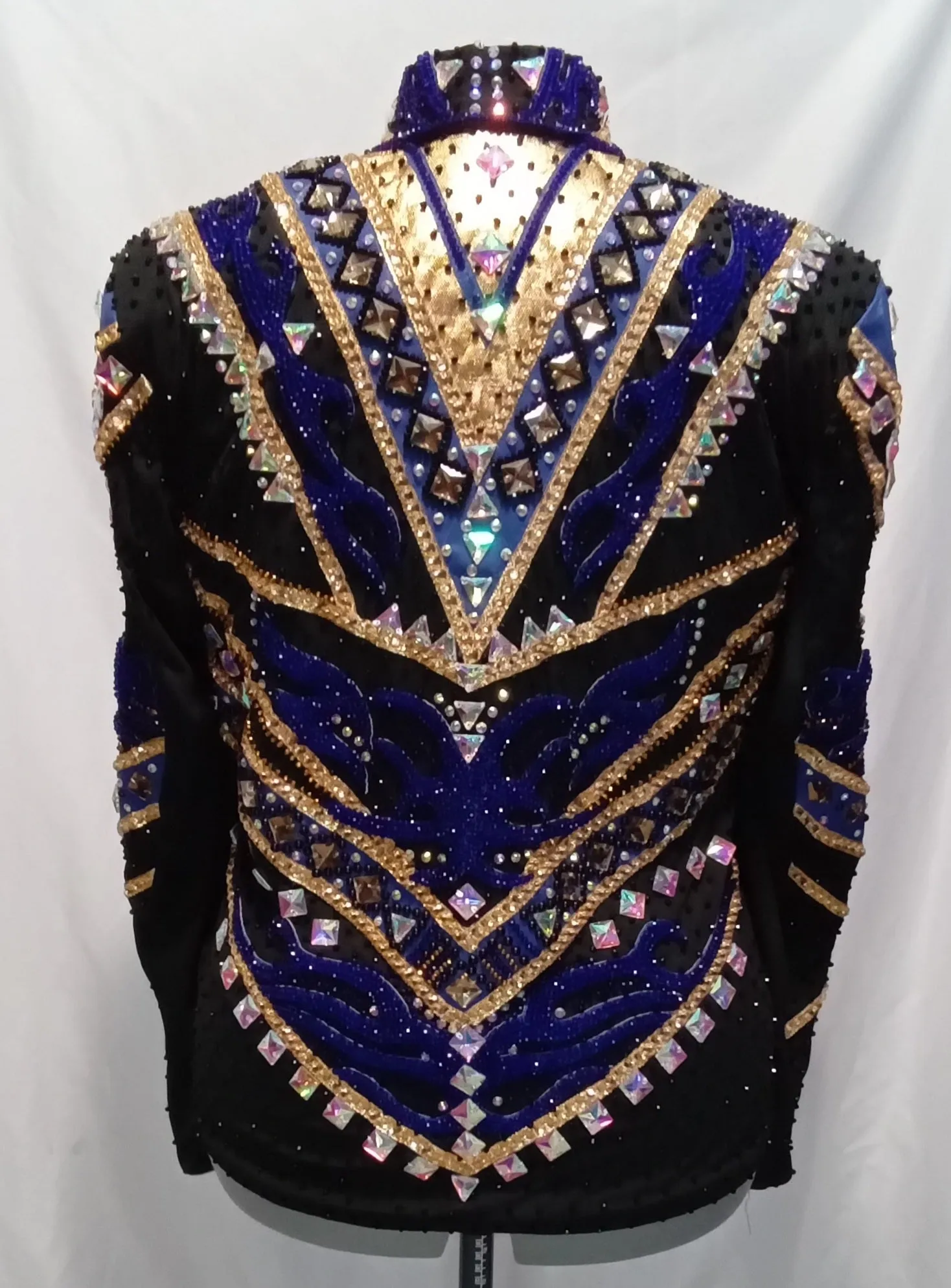 CUSTOM Black Navy & Gold Showmanship Jacket