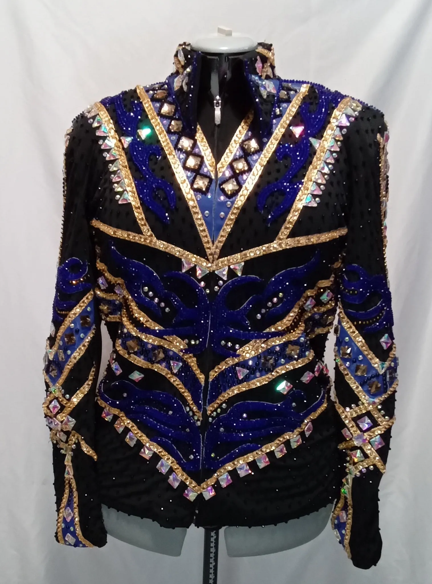 CUSTOM Black Navy & Gold Showmanship Jacket