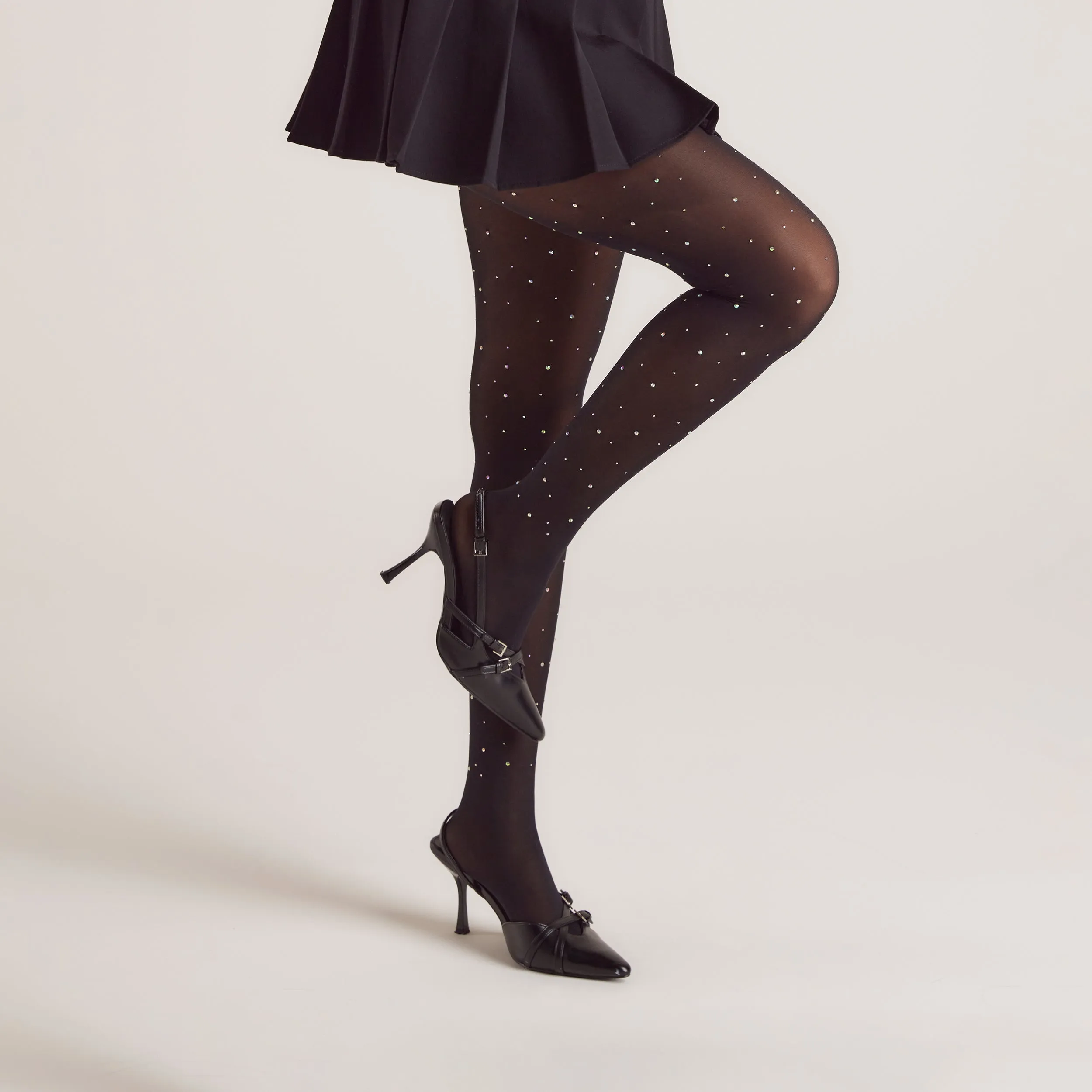 Diamanté Tights (40 Denier) - Black