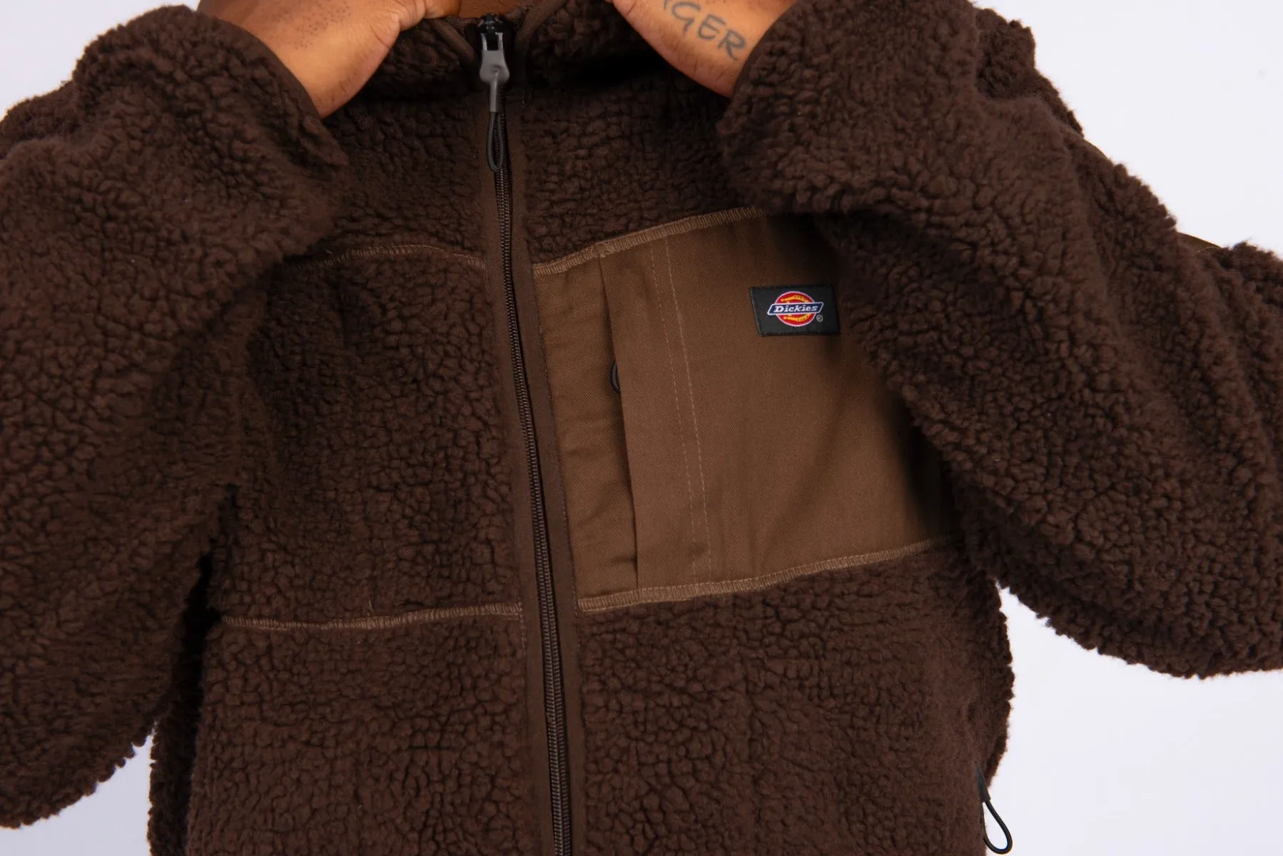 Dickies Seattle Chute Fleece LS Zip Thru M (Choc/Light Brown)