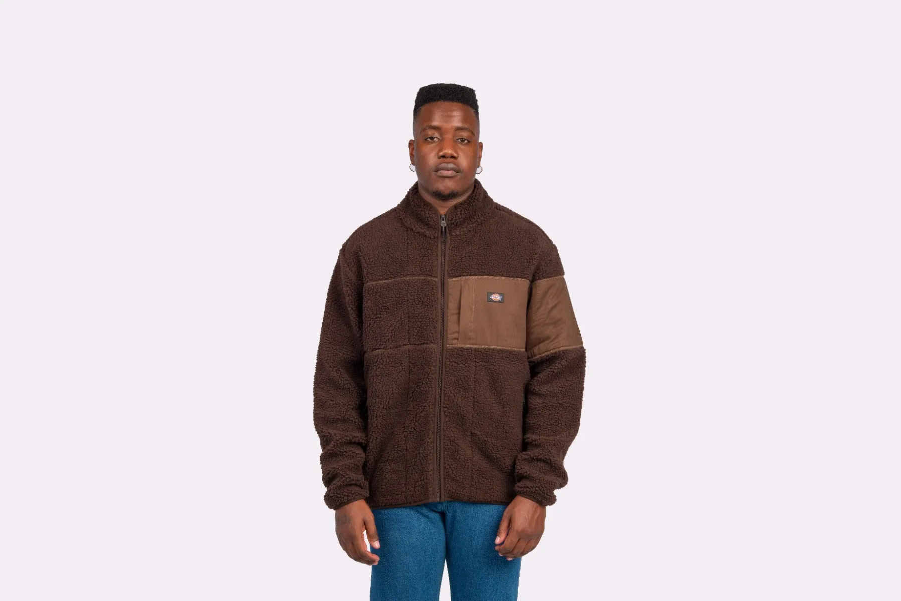 Dickies Seattle Chute Fleece LS Zip Thru M (Choc/Light Brown)