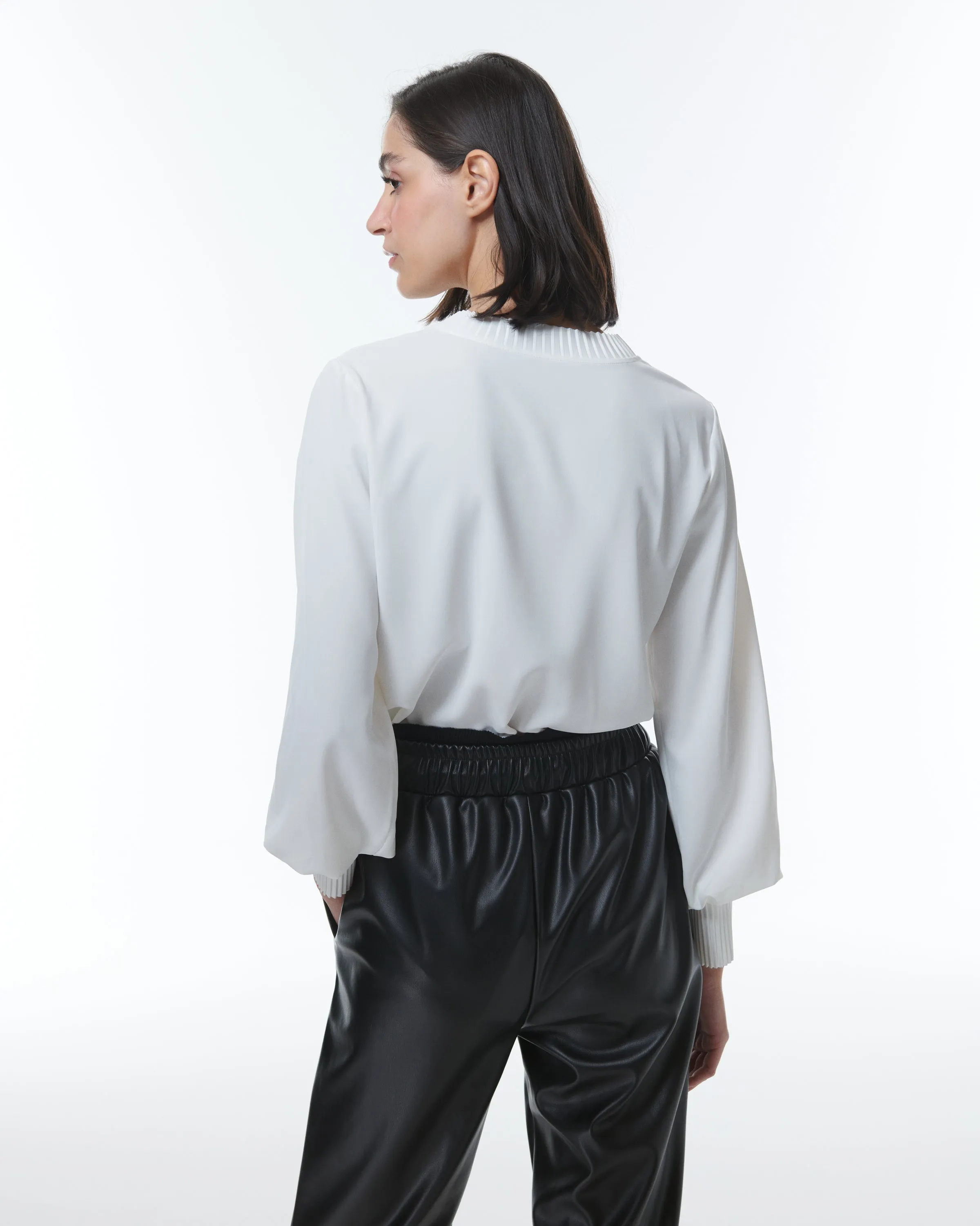 Dione Pleated Neck Top