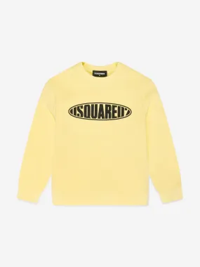 Dsquared2 Kids Rounded Logo Sweatshirt in Yellow