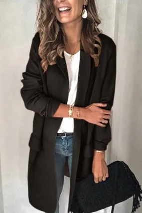 Dunnmall Casual Solid Color Long Sleeve Blazer