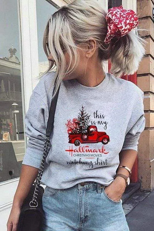 Dunnmall Christmas Printed Round Neck Sweater