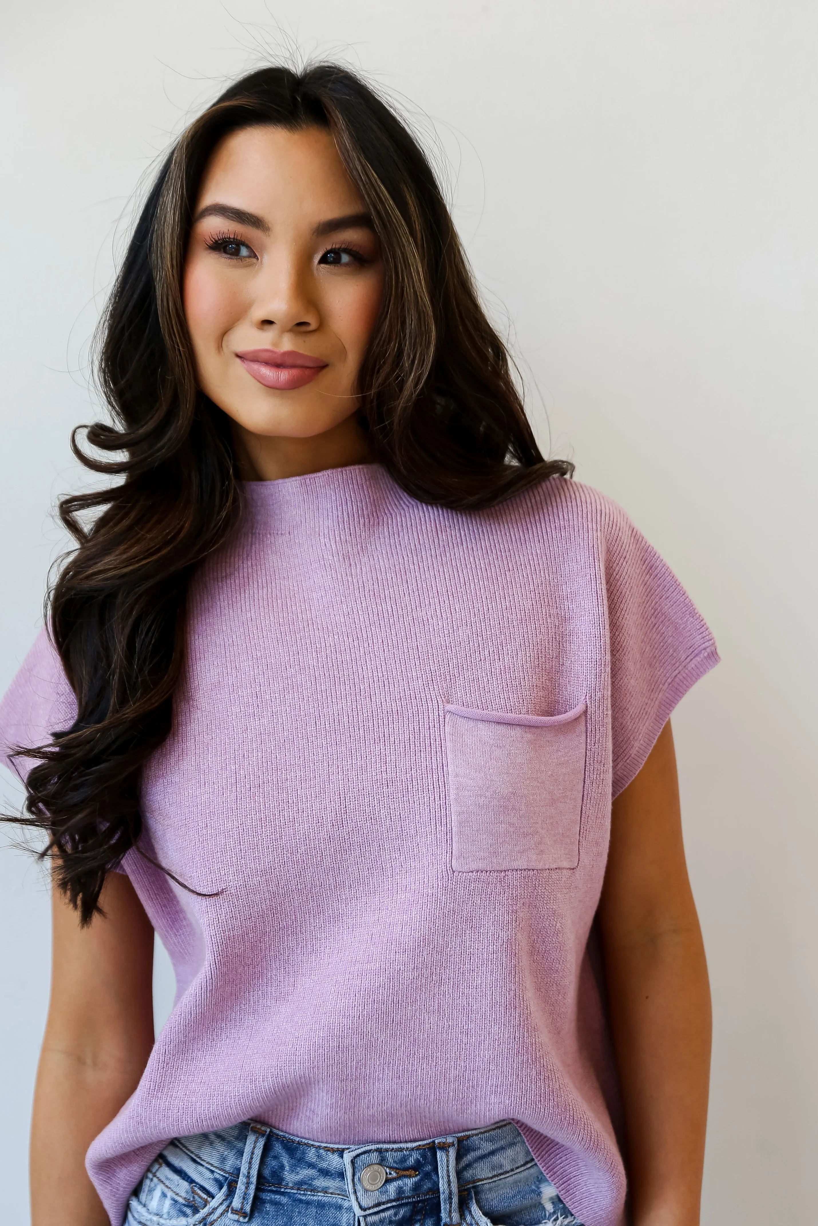 Easily Adorable Lavender Sweater Top