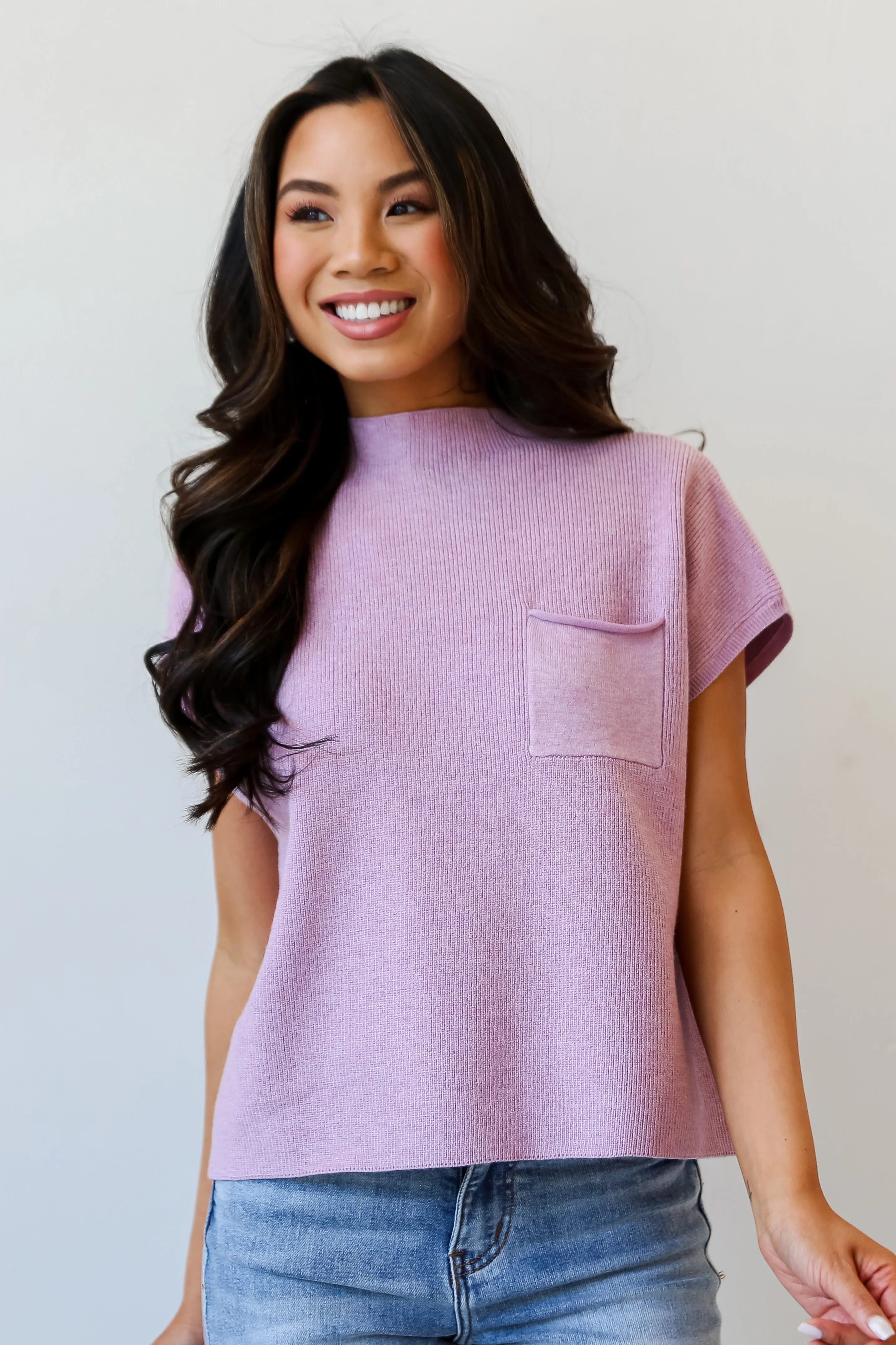 Easily Adorable Lavender Sweater Top