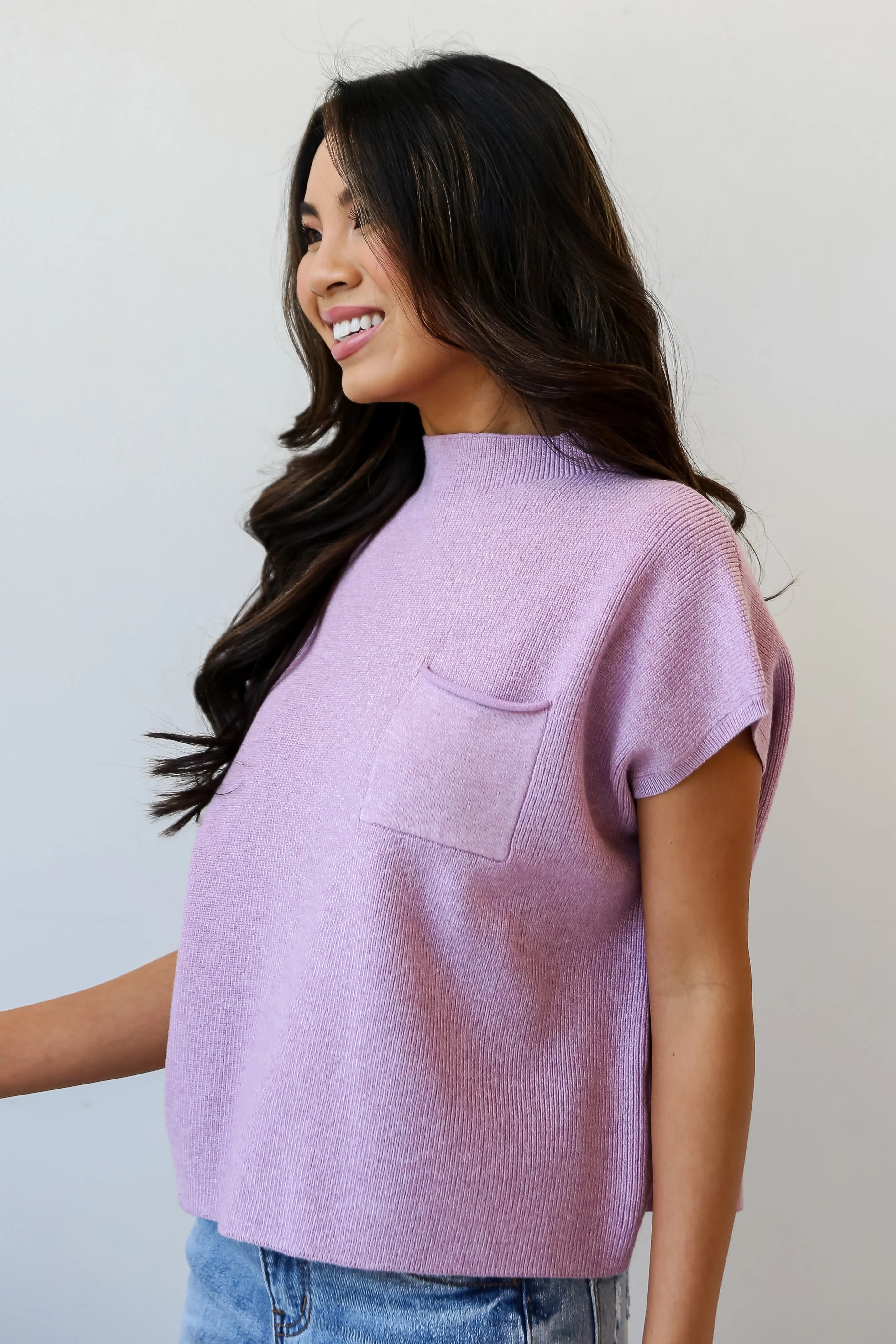 Easily Adorable Lavender Sweater Top