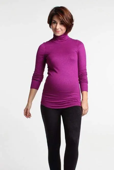 Emma Maternity Turtle Neck Tee Purple