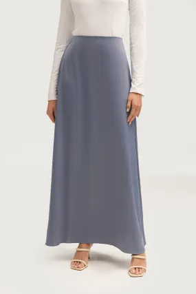 Essential Satin Maxi Skirt - Winter Blue