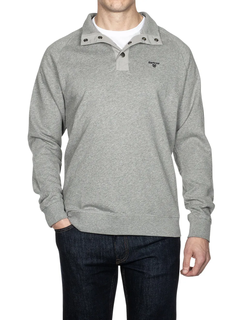 Essential Sweat Half Snap Grey