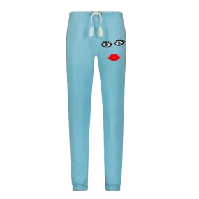 Eyes & Lips Blue Sweatpants