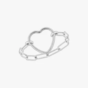 Fall In Love Chain Silver Ring