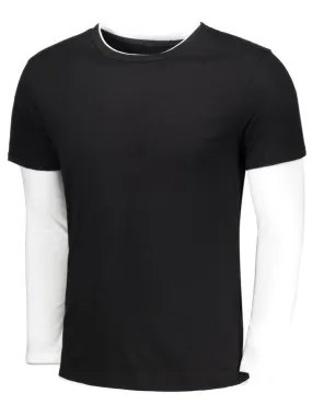 Fashion Long Sleeve Two Tone T Shirt