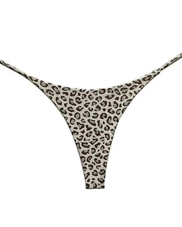 Female Leopard Print T-back Thong