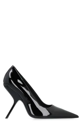 Ferragamo Elegant Patent Leather Pointy Toe Stiletto Pumps