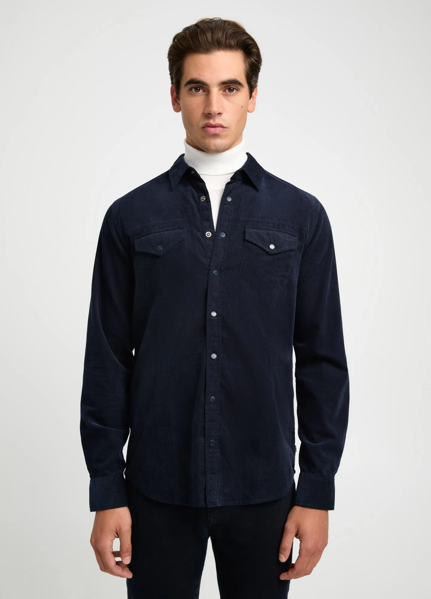 Fine Cord Shirt Navy