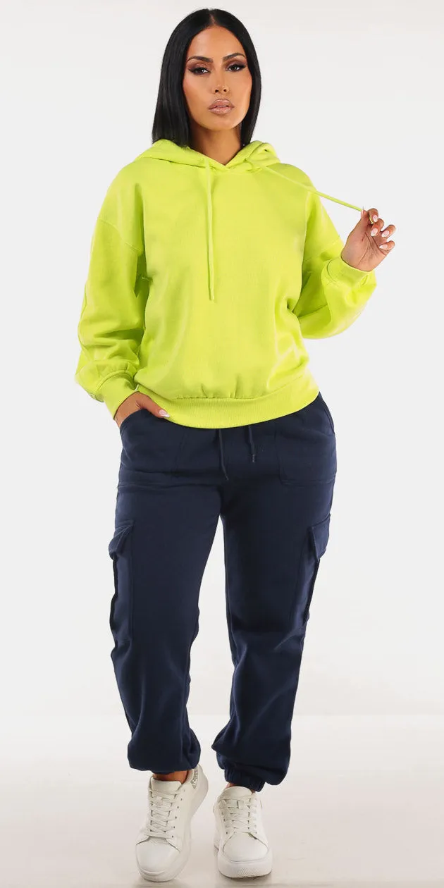 Fleece Hoodie Cargo Sweatpants Outfit