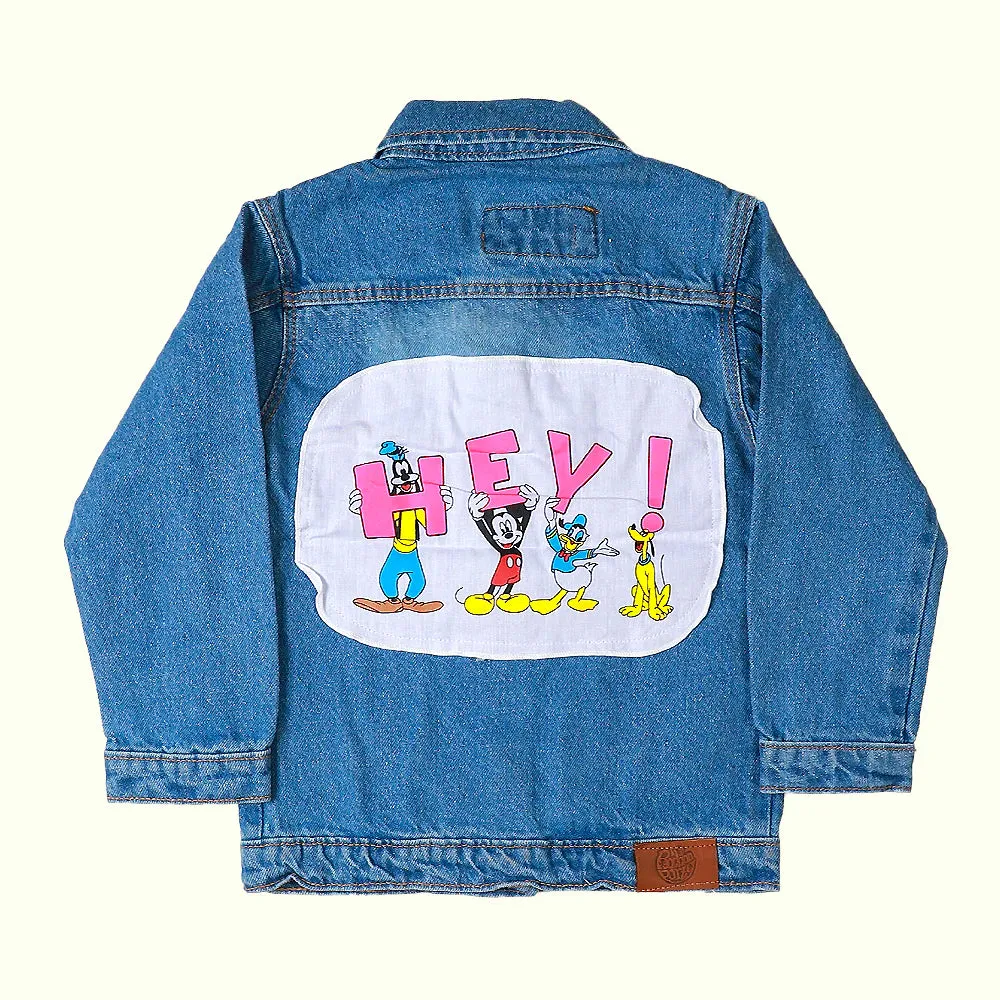 Friends Denim Jacket For Girls - Ice Blue