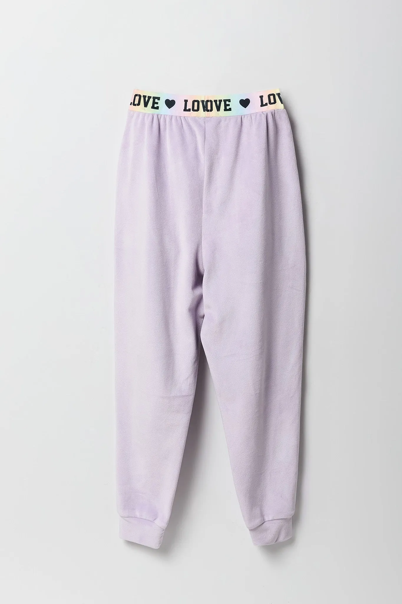 Girls Velour Love Elastic Waist Jogger