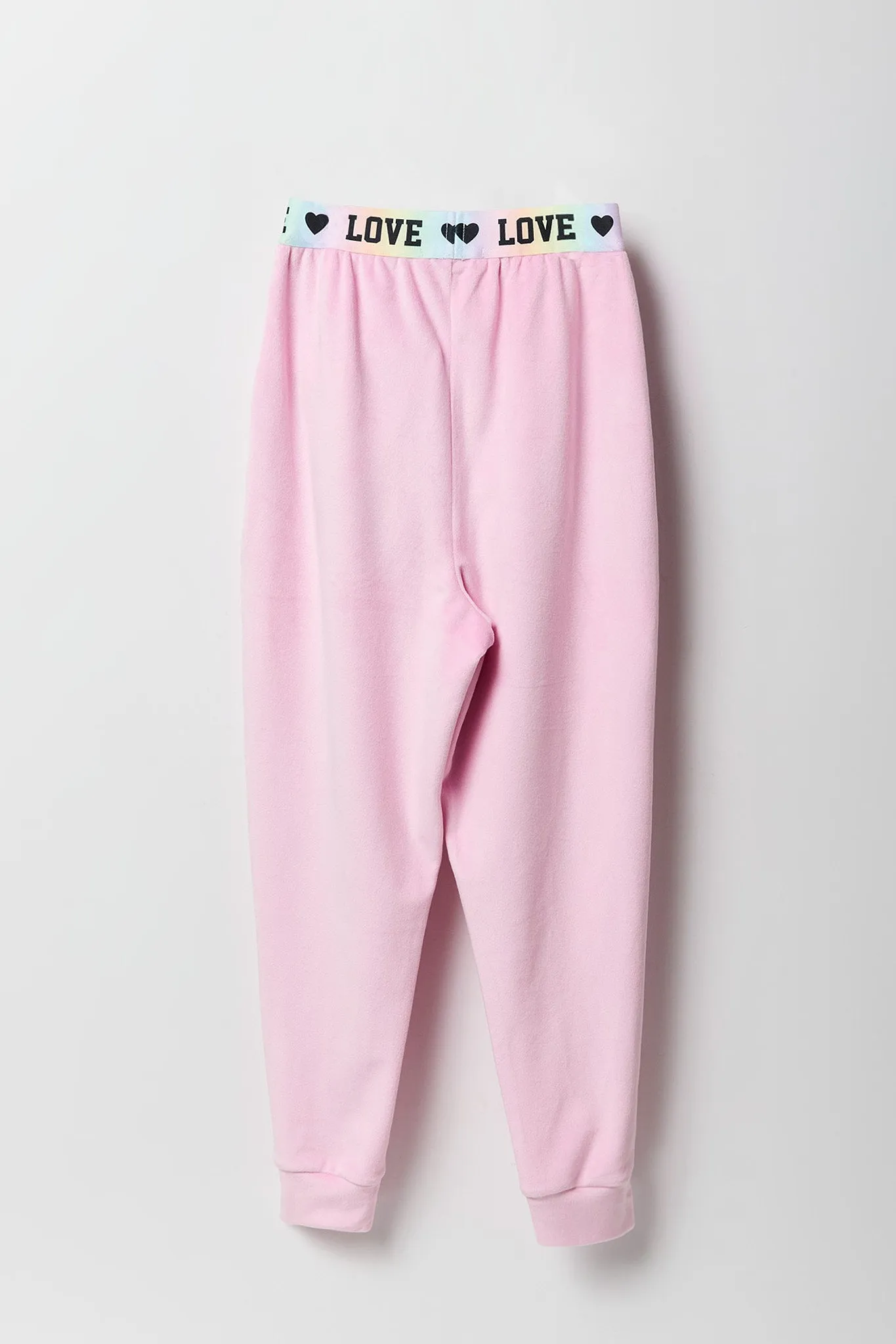 Girls Velour Love Elastic Waist Jogger