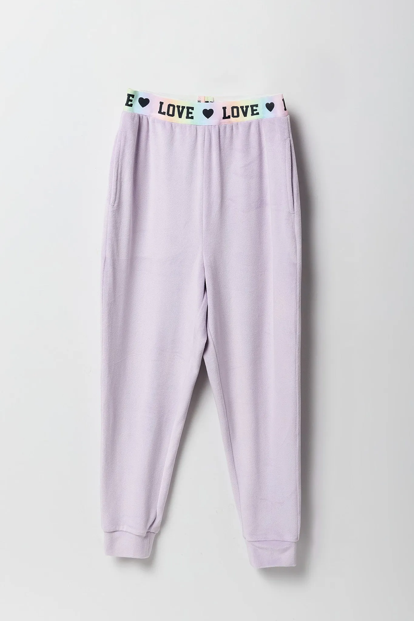 Girls Velour Love Elastic Waist Jogger