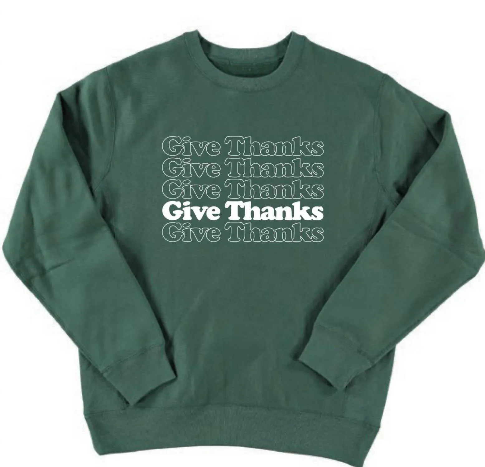 Give Thanks Sweatshirt in Emerald Green