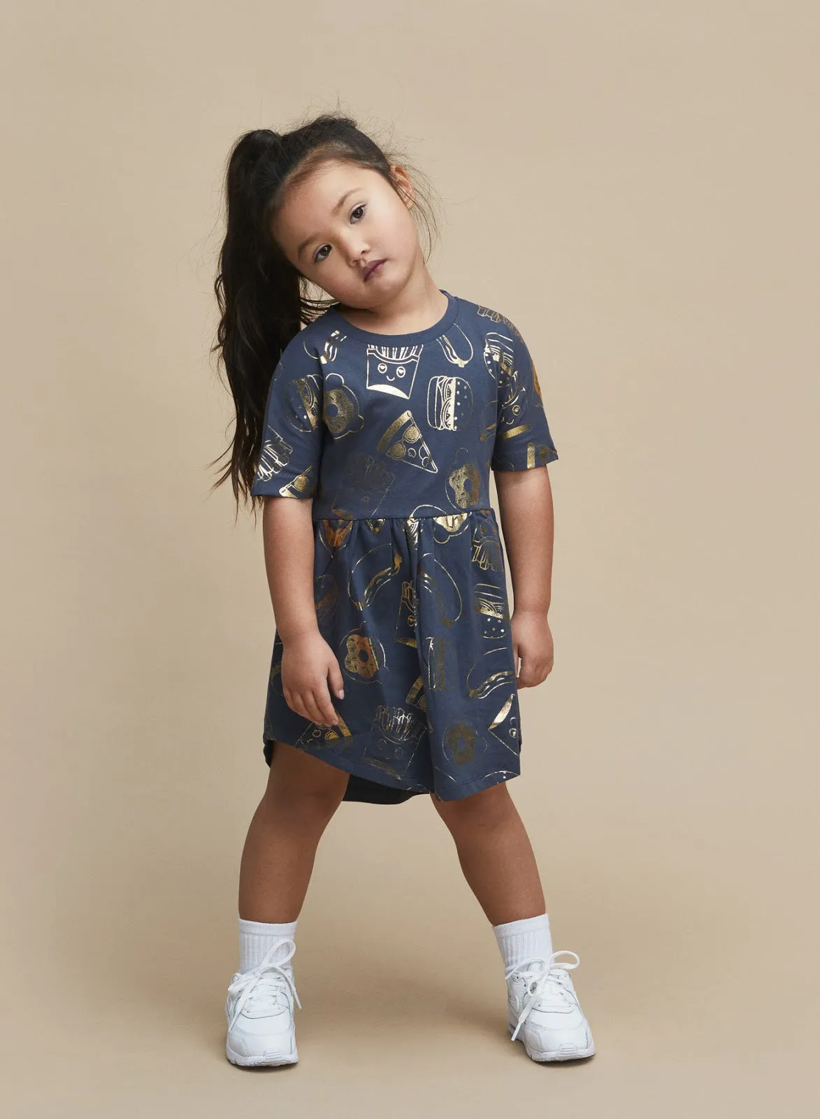 Gold Food Swirl Dress