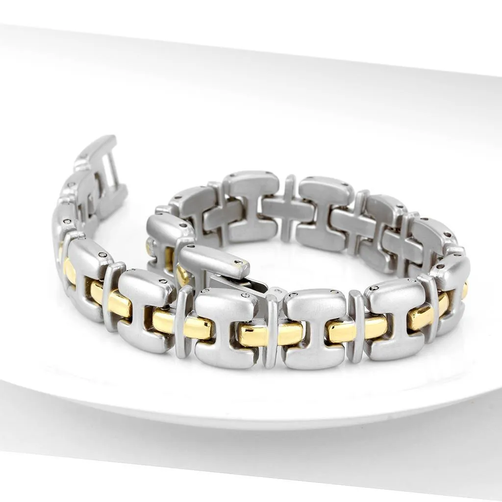 Gold Rhodium White Metal Bracelet with No Stone for Women Style LO4739