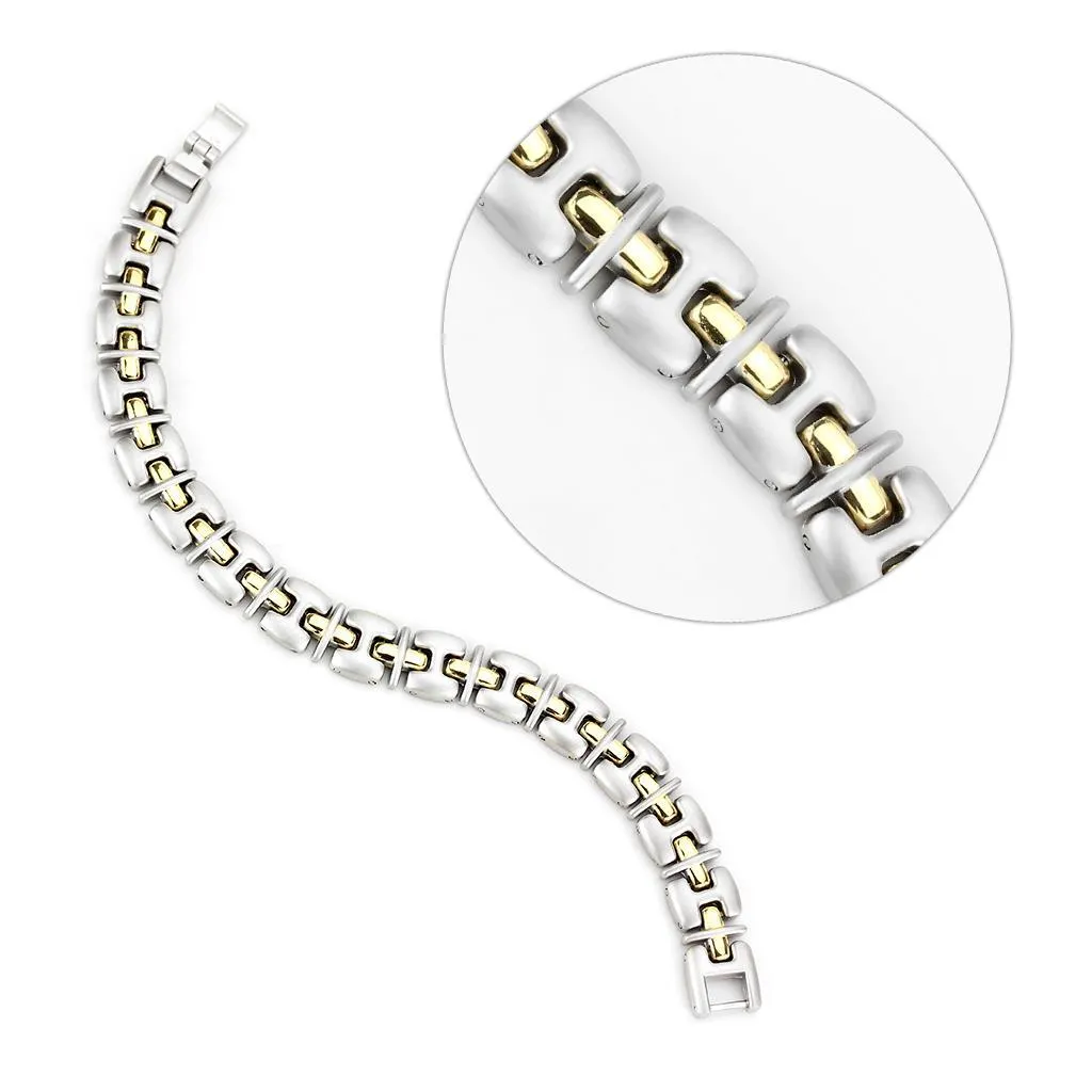 Gold Rhodium White Metal Bracelet with No Stone for Women Style LO4739