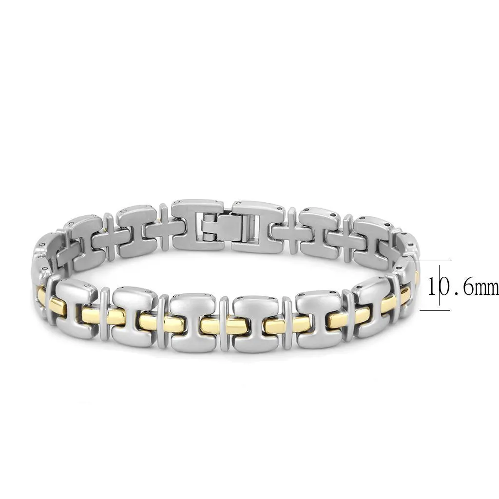 Gold Rhodium White Metal Bracelet with No Stone for Women Style LO4739