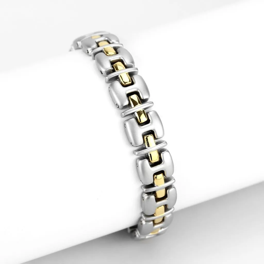 Gold Rhodium White Metal Bracelet with No Stone for Women Style LO4739