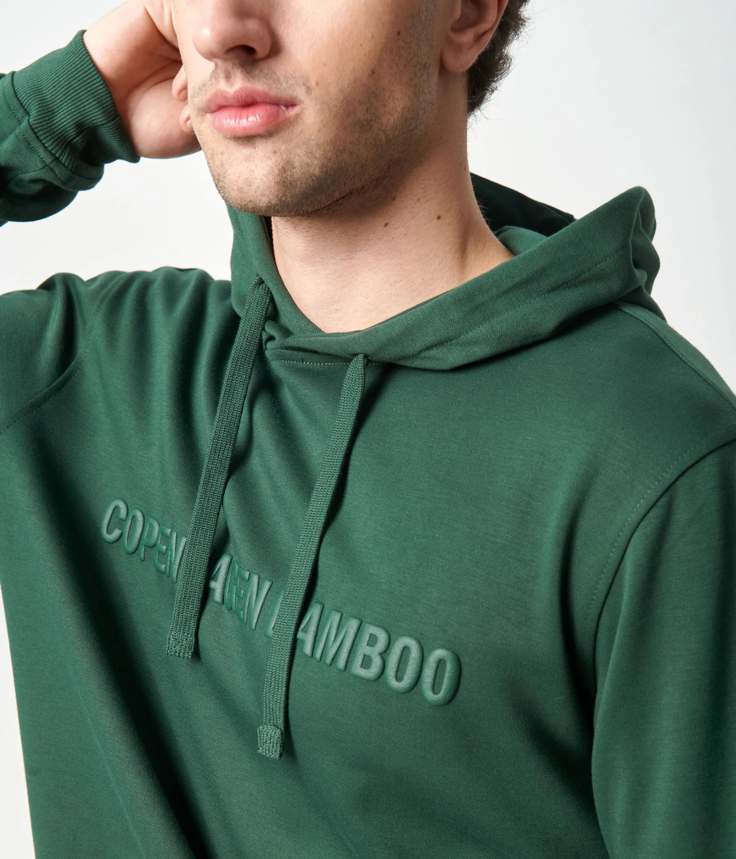 Green bamboo hoodie track suit with logo