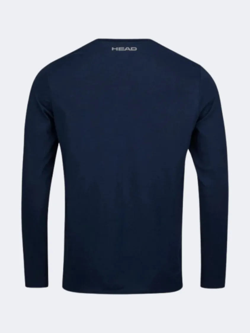 Head Club 22 Cliff Men Tennis Long Sleeve Dark Blue/White