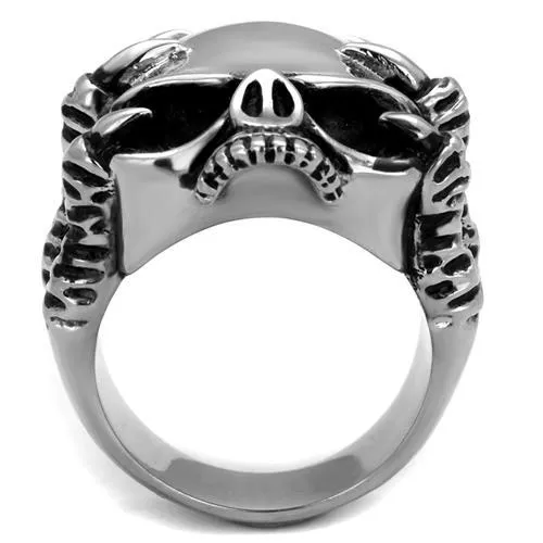 High polished (no plating) Stainless Steel Ring with Epoxy in Jet for Women Style TK2323