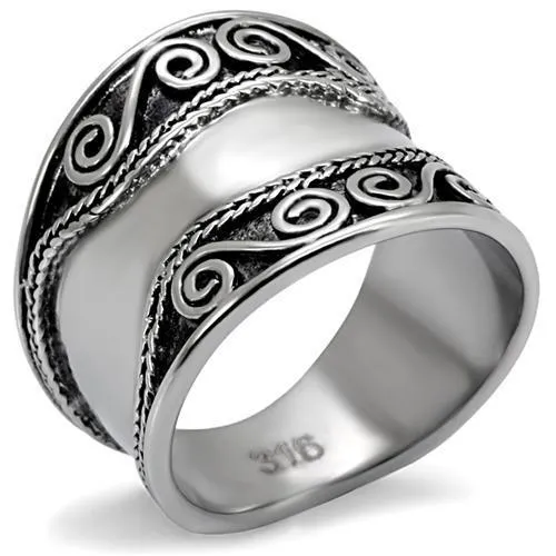 High polished (no plating) Stainless Steel Ring with No Stone for Women Style TK052