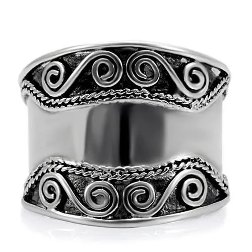 High polished (no plating) Stainless Steel Ring with No Stone for Women Style TK052