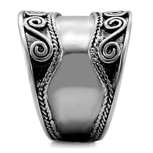 High polished (no plating) Stainless Steel Ring with No Stone for Women Style TK052