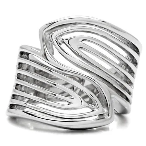 High polished (no plating) Stainless Steel Ring with No Stone for Women Style TK153