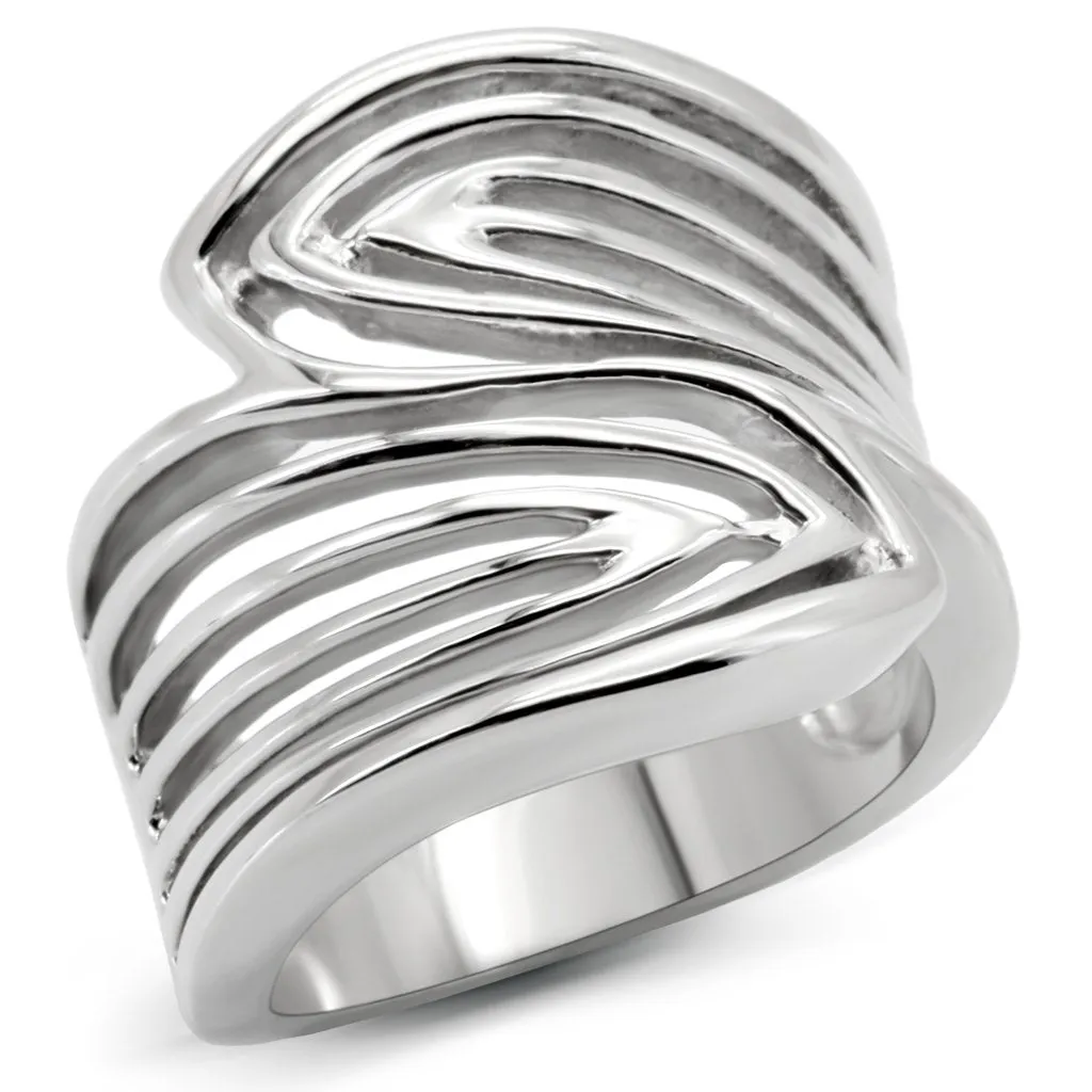 High polished (no plating) Stainless Steel Ring with No Stone for Women Style TK153