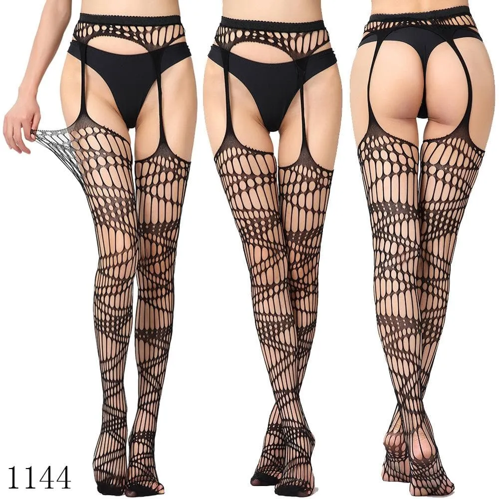 High waist suspender fishnet garter tights pantyhose