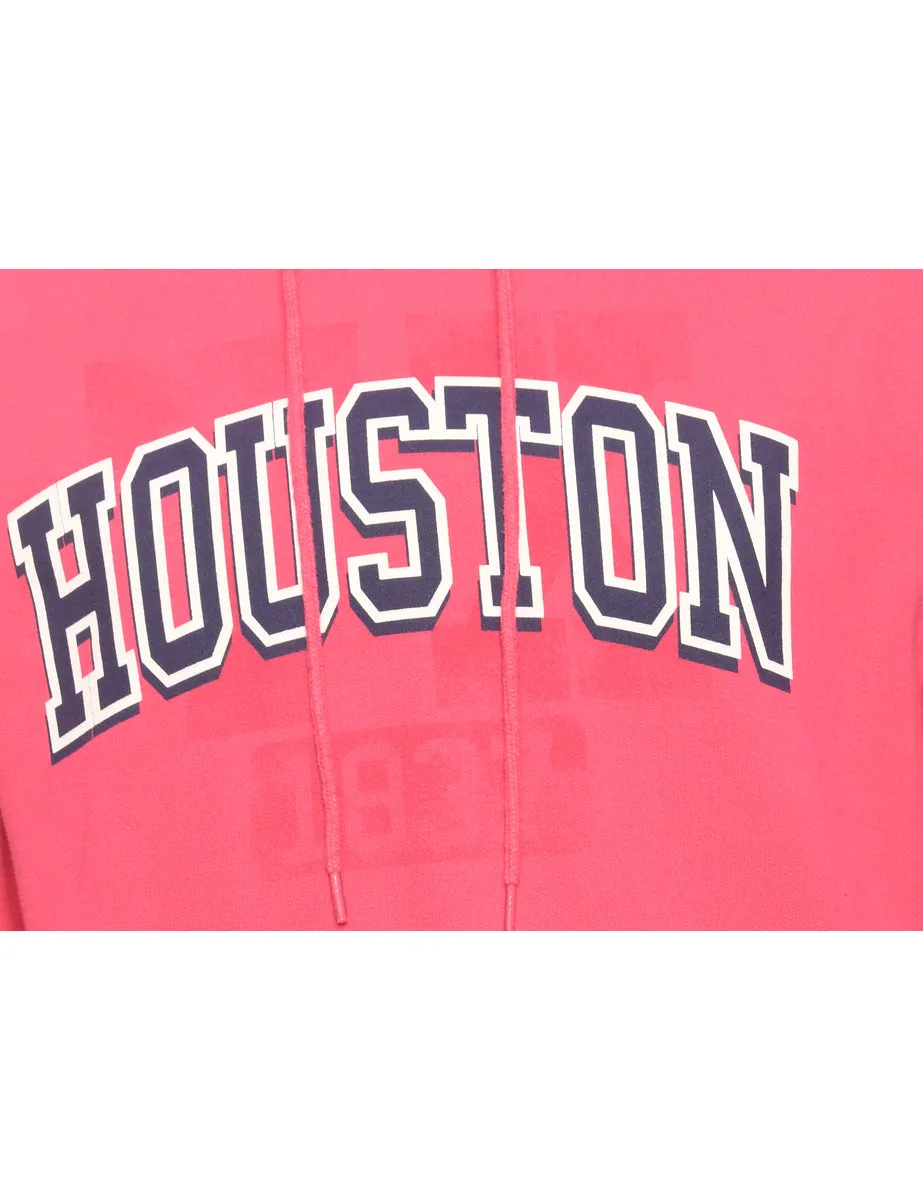 Houston Printed Pink Hoodie - S